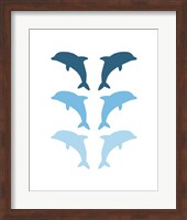 Leaping Dolphins - Blue Fine Art Print