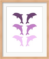 Leaping Dolphins - Purple Fine Art Print