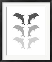 Leaping Dolphins - Gray Fine Art Print