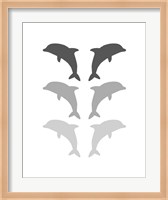 Leaping Dolphins - Gray Fine Art Print