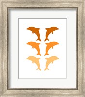 Leaping Dolphins - Orange Fine Art Print