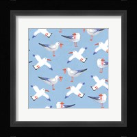 Coastal Birds Pattern II Framed Print