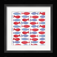 Coastal Birds Pattern I Framed Print