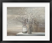 Pussy Willow Still Life Gray Pots Fine Art Print