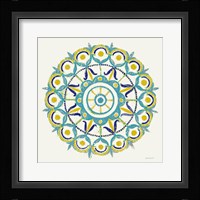 Lakai Circle V Blue and Yellow Framed Print