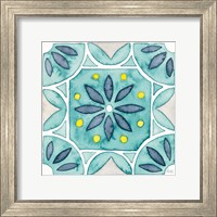 Garden Getaway Tile VIII Teal Fine Art Print