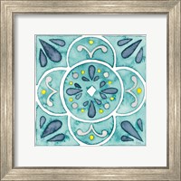 Garden Getaway Tile VII Teal Fine Art Print