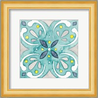 Garden Getaway Tile IV Teal Fine Art Print