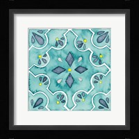 Garden Getaway Tile II Teal Framed Print