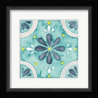 Garden Getaway Tile I Teal Framed Print