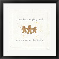 Christmas Cuties VI - Just be Naughty and Save Santa the Trip Framed Print
