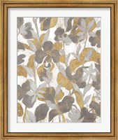 Painted Tropical Screen II Gray Gold Fine Art Print