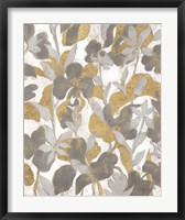 Painted Tropical Screen II Gray Gold Fine Art Print