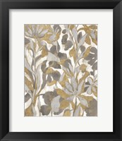 Painted Tropical Screen I Gray Gold Fine Art Print