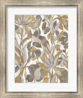 Painted Tropical Screen I Gray Gold Fine Art Print