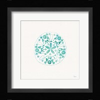 Sea Charms II Teal no Words Framed Print