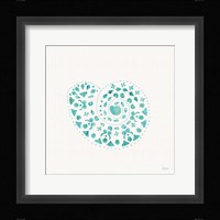 Sea Charms IV Teal no Words Framed Print