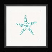 Sea Charms I Teal no Words Framed Print