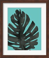 Tropical Palm I BW Turquoise Fine Art Print