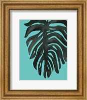Tropical Palm II BW Turquoise Fine Art Print