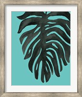 Tropical Palm II BW Turquoise Fine Art Print