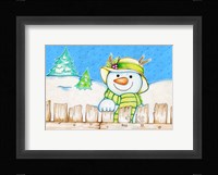 Snowman Fence Fine Art Print