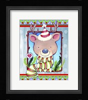 Reindeer Wood Framed Print