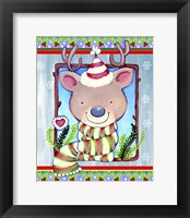 Reindeer Wood Framed Print
