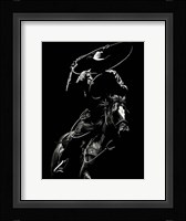 Scratchboard Rodeo VII Framed Print