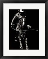 Scratchboard Rodeo VIII Framed Print