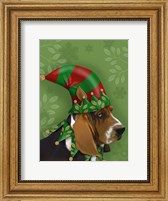 Basset Hound, Elf Hat Fine Art Print