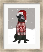 Black Labrador, Christmas Sweater 1 Fine Art Print