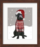 Black Labrador, Christmas Sweater 1 Fine Art Print