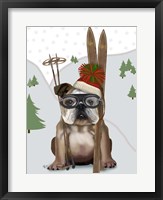 English Bulldog, Skiing Fine Art Print