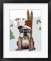 English Bulldog, Skiing Fine Art Print