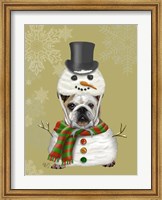 English Bulldog, Snowman Costume Fine Art Print