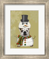 English Bulldog, Snowman Costume Fine Art Print