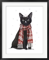 Black Cat, Red Scarf Fine Art Print