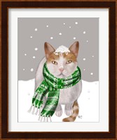 White Cat, Green Scarf Fine Art Print