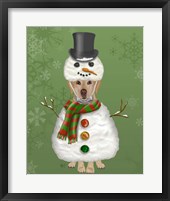 Yellow Labrador, Snowman Costume Fine Art Print