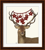 Deer, Star Decorations Fine Art Print