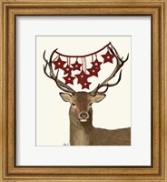 Deer, Star Decorations Fine Art Print