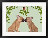 French Bulldogs and Mistletoe Fine Art Print