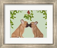 French Bulldogs and Mistletoe Fine Art Print