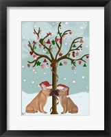 French Bulldogs and Christmas Tree Fine Art Print