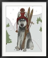 Husky Skiing Fine Art Print