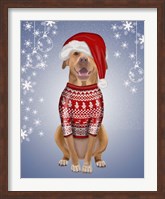 Pitbull in Christmas Sweater Fine Art Print