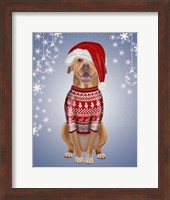 Pitbull in Christmas Sweater Fine Art Print