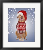 Pitbull in Christmas Sweater Fine Art Print