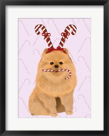 Pomeranian and Candy Canes Fine Art Print
